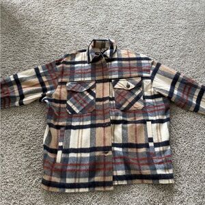 Zara Multicolor Plaid Wool Jacket